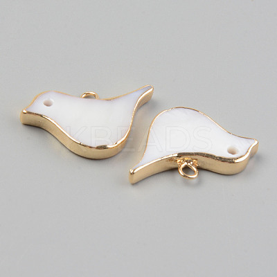 Electroplate Natural Freshwater Shell Pendants X-SHEL-T017-05-1