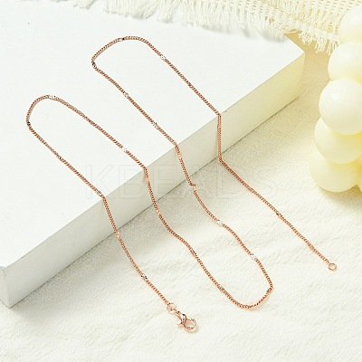 2mm Rack Plating Brass Twisted Chain Necklaces for Women Men MAK-L044-61RG-1