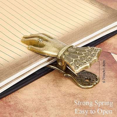 Alloy Hand Shaped Bookmark Clip AJEW-CP0006-94B-AB-1