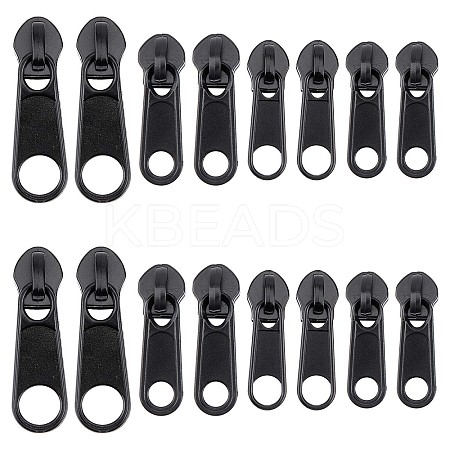 Gorgecraft 32Pcs 4 Style Zinc Alloy & Plastic Zipper Slider FIND-GF0003-95-1