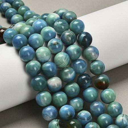 Dyed Natural Fire Crackle Agate Beads Strands G-G203-09A-10mm-1