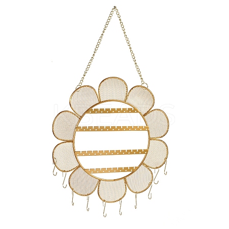Wall-mounted Flower Iron Mesh Jewelry Display Stands PW-WG78129-01-1