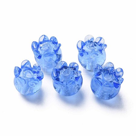 Transparent Handmade Bumpy Lampwork Beads LAMP-T017-15B-1