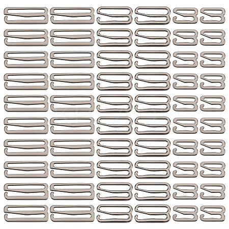 60Pcs 3 Style Number 9 Shaped Alloy Bra Strap Hooks for Sewing DIY-GF0009-30B-1