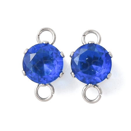 304 Stainless Steel Micro Pave Cubic Zirconia Connector Charms STAS-H240-50P-09-1