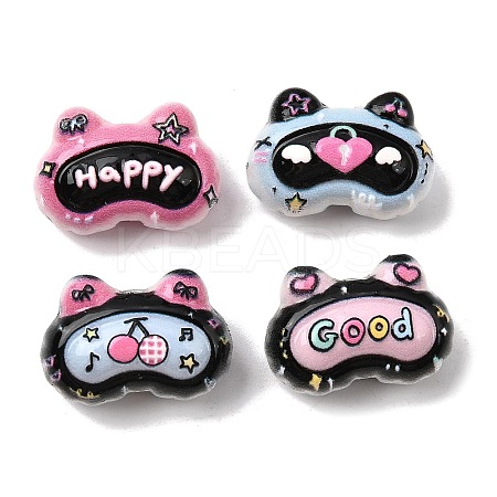 Embossed Opaque Acrylic Beads OACR-Z039-08-1
