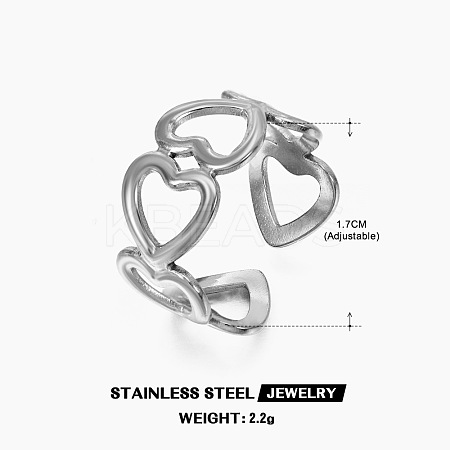 201 Stainless Steel Cuff Open Rings FS-WG76F01-16-1