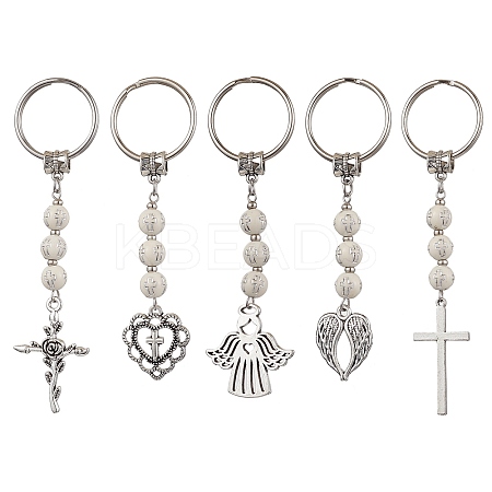 Tibetan Style Alloy Pendants Keychain KEYC-JKC00892-1