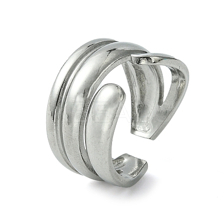 Non-Tarnish 304 Stainless Steel Open Cuff Ring RJEW-L110-010P-1
