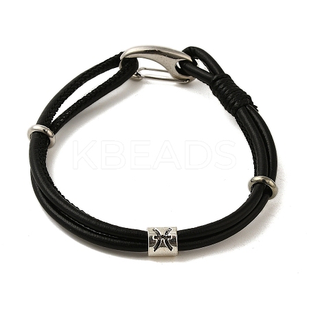 PU Leather Round Cord Multi-strand Bracelets SJEW-K002-07F-1