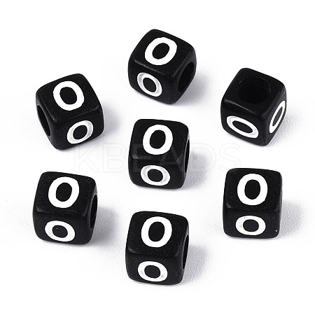 Initial Acrylic Horizontal Hole Beads X-OACR-ZX006-35O-1