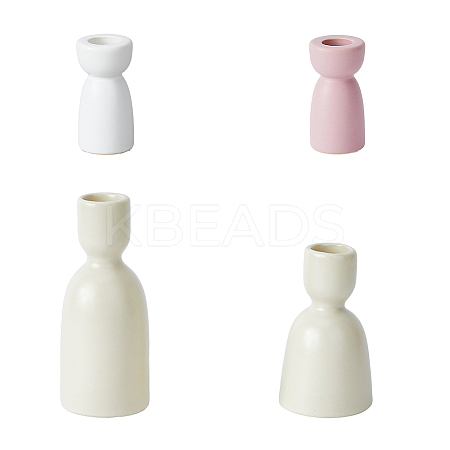 DICOSMETIC 4pcs 4 styles Vase Shape Porcelain Candle Holder AJEW-DC0001-30-1
