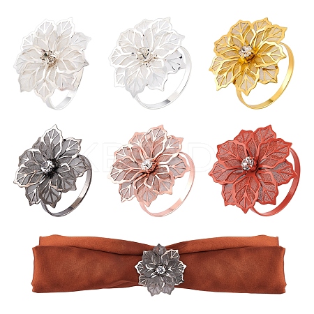 12 Pcs 6 Colors Alloy Napkin Rings AJEW-GF0002-70-1