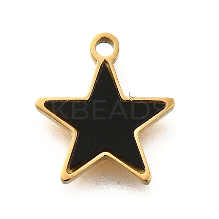 304 Stainless Steel Star Pendants STAS-Q348-19G-1
