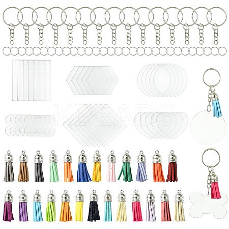 DIY Acrylic Pendant Keychain with Faux Suede Tassel Making Kits DIY-CJ0002-68-1