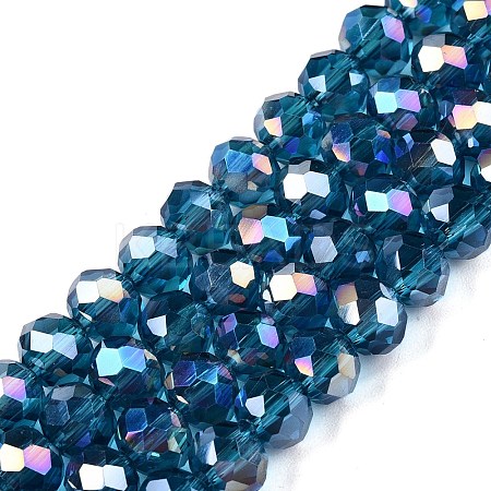 Electroplate Glass Beads Strands X-EGLA-A044-T6mm-B27-1