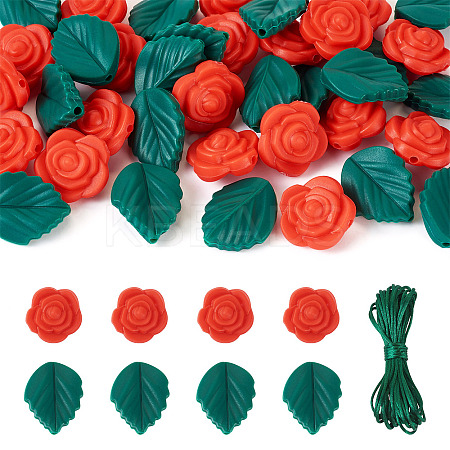DIY Rose Flower Nursing Necklaces Making Kit for Kids Chewing Teething DIY-TA0006-35-1