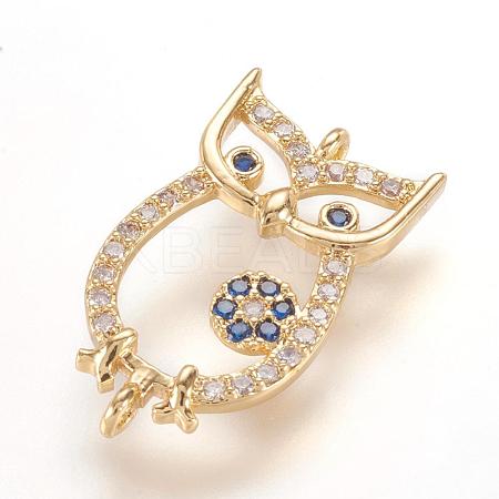 Brass Micro Pave Cubic Zirconia Links ZIRC-G107-23G-1