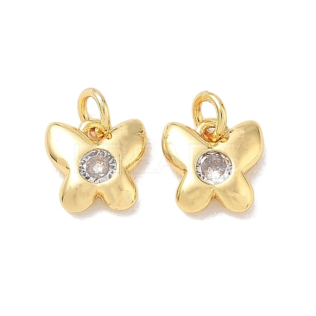 Brass Micro Pave Cubic Zirconia Charms KK-E797-01B-G-1