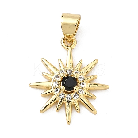 Brass Micro Pave Cubic Zirconia Pendants KK-A282-23G-1