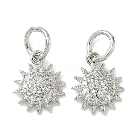 Brass Micro Pave Cubic Zirconia Pendants KK-D386-16P-02-1