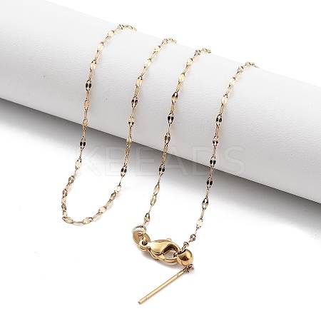 Ion Plating(IP) Adjustable 304 Stainless Steel Dapped Chain Necklaces NJEW-K270-02G-1