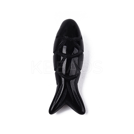 Natural Obsidian Carved Pendants G-T144-47A-1