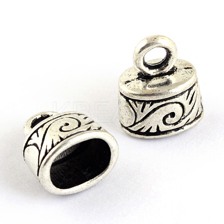 Tibetan Style Alloy Cord Ends TIBEP-S300-03AS-RS-1