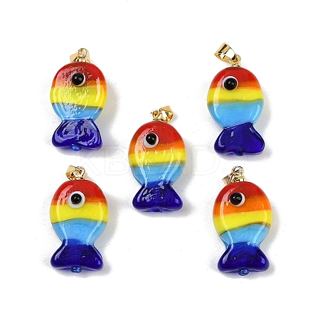 Handmade Lampwork Pendants LAMP-A007-01G-05-1