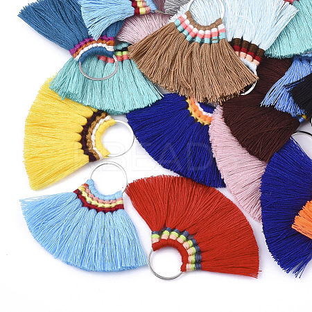 Polycotton(Polyester Cotton) Tassel Pendant Decorations X-FIND-S287-M-1