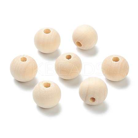 Natural Unfinished Wood Beads LS-WOOD-XCP0001-19F-1