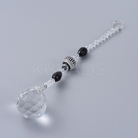Faceted Crystal Glass Ball Chandelier Suncatchers Prisms AJEW-G025-A04-1