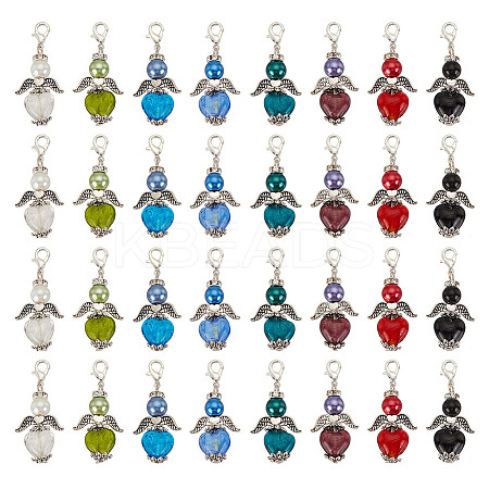 Glass Pendant Decorations HJEW-GO00031-1