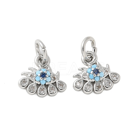 Brass Micro Pave Cubic Zirconia Charms KK-U056-46P-1