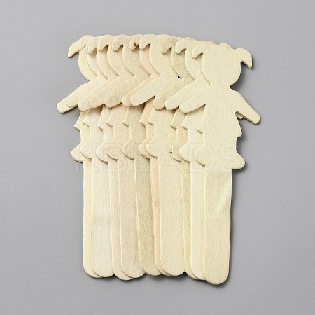 Wooden Flat Craft Sticks WOOD-WH0030-54B-1