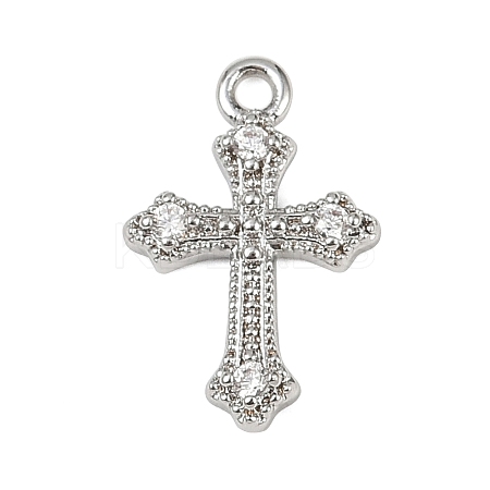 Brass Micro Pave Clear Cubic Zirconia Pendants KK-L238-13P-1