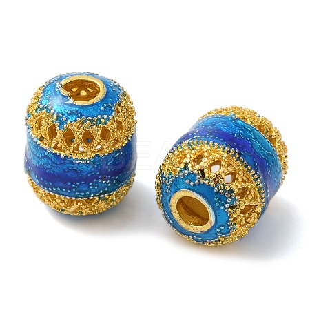 Rack Plating Brass Enamel European Beads KK-P276-33G-1