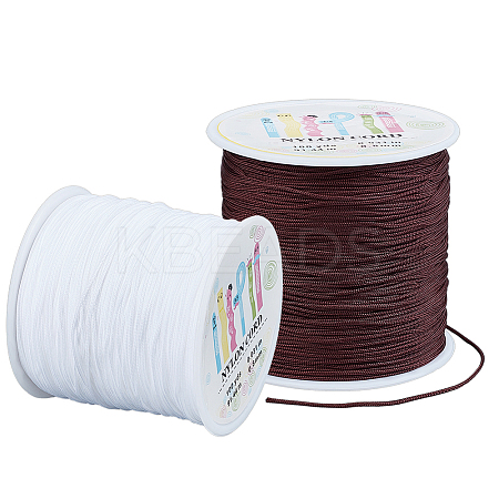 2 Rolls 2 Colors Braided Nylon Thread NWIR-PH0002-31-1