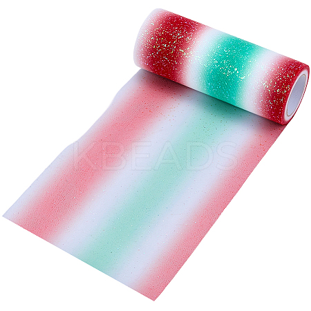 Rainbow Polyester Fabric Sparkling Tulle Roll OCOR-WH20006-55D-1