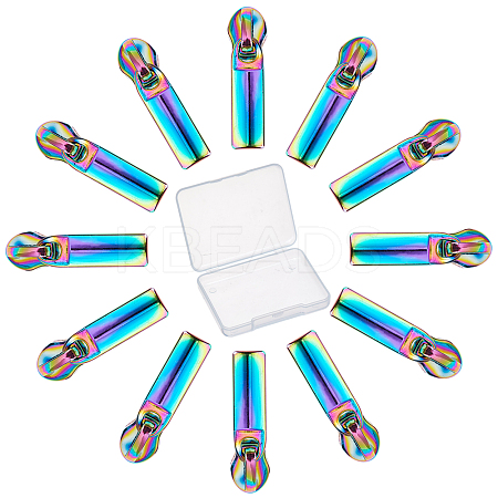 12Pcs Rectangle Zinc Alloy Replacement Zipper Sliders FIND-GF0001-51-1