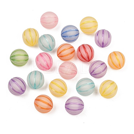 Frosted Transparent Acrylic Pumpkin Beads FIND-B065-05D-1