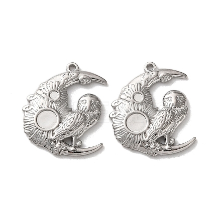 304 Stainless Steel Pendant Rhinestone Settings STAS-A124-04P-1