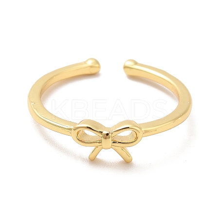 Brass Bowknot Open Cuff Ring for Women LS-KK-H434-25G-1