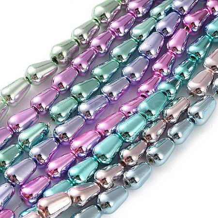 Electroplated Synthetic Non-Magnetic Hematite Beads Strands G-C248-H01-6x12mm-1
