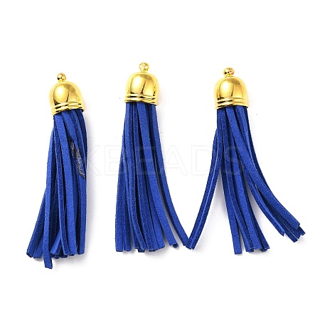 (Defective Closeout Sale: Oxidized) Golden Brass Suede Tassels Big Pendants LS-FIND-XCP0001-14-1