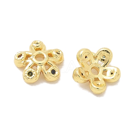 Rack Plating Brass Micro Pave Cubic Zirconia Bead Caps KK-K293-23B-G-1