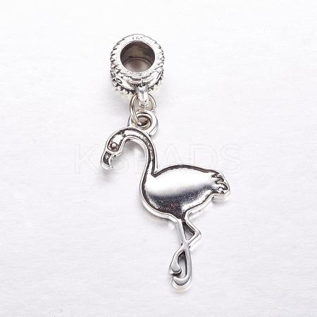 Tibetan Style Alloy European Dangle Charms MPDL-J041-07AS-1