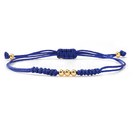Stylish Unisex Round Brass Bead Braided Bracelets OJ1564-4-1