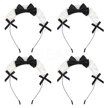 Cloth Bowknot Hair Bands for Women Girl OHAR-WH0029-12A-1