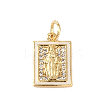 Brass Micro Pave Clear Cubic Zirconia Pendants KK-E111-31K-G-1